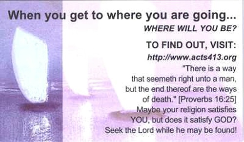 free samples christian gospel tracts business card size