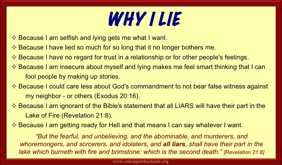 why i lie bear false witness sin