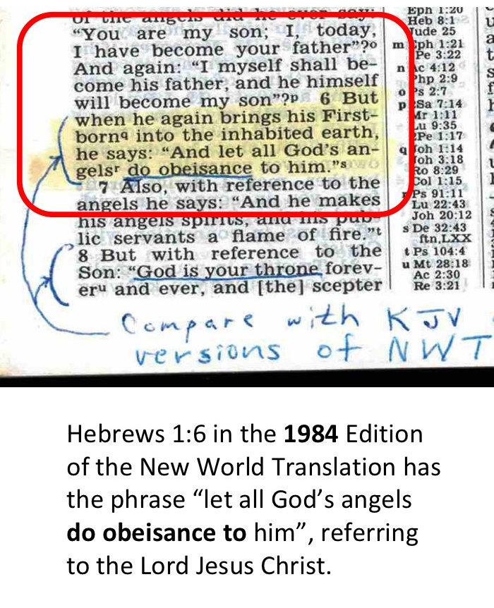 1984 New World Translation Bible Hebrews 6:1
