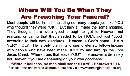 Funeral business card gospel tract