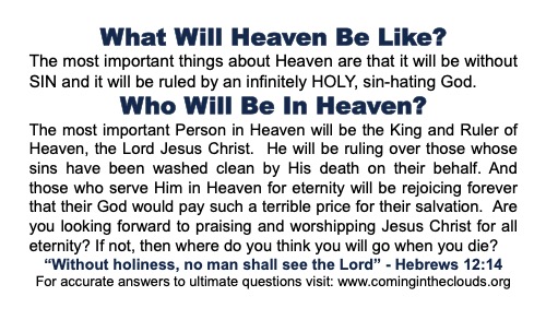 Heaven business card gospel tract