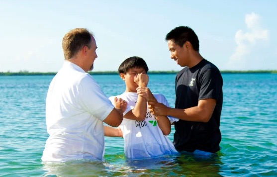 Christian biblical believers baptism ceremony