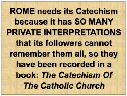 Catholic church catechism and private interpretations