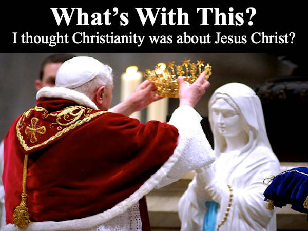 catholic pope crowning Mary goddess idol statue