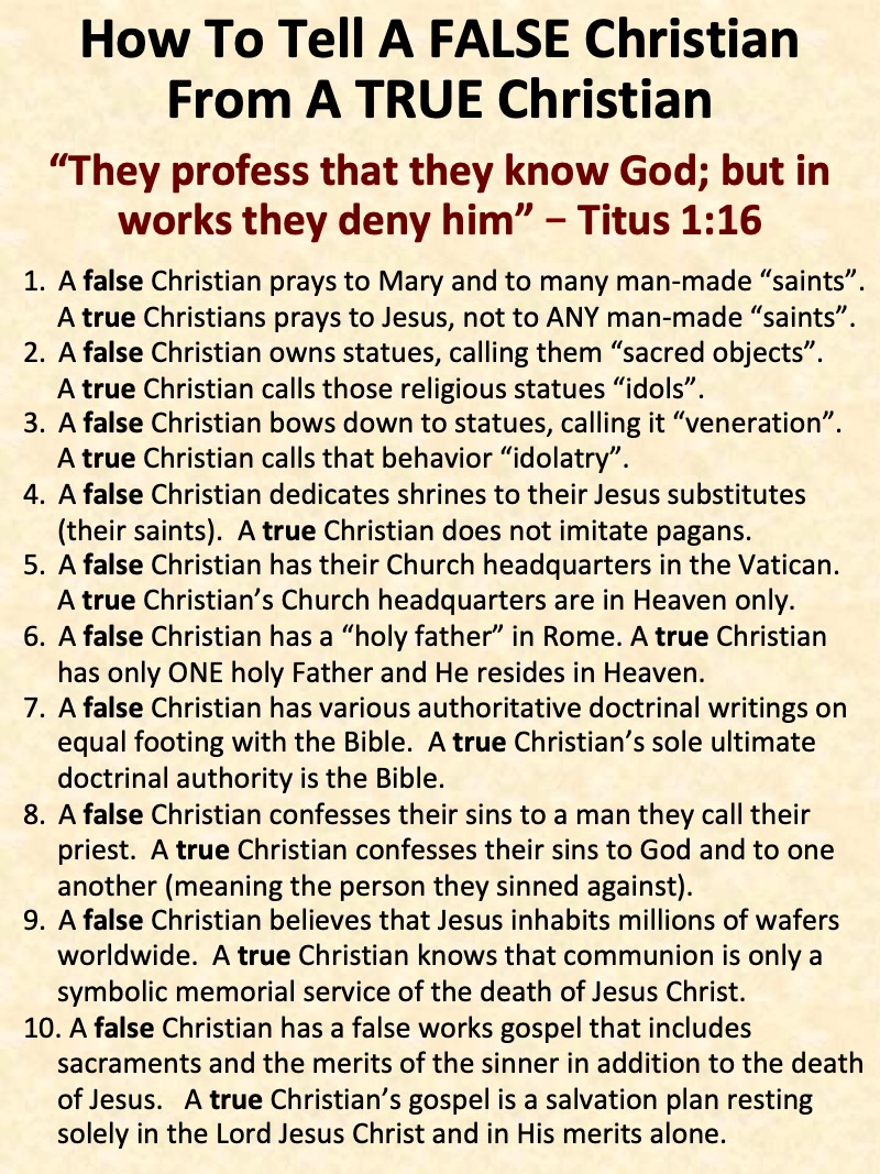 how to tell false christian from true