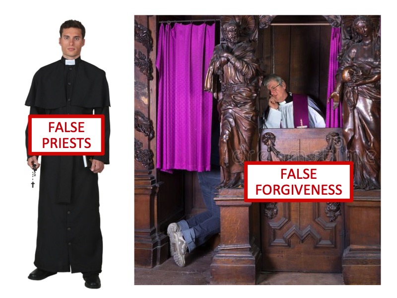 false catholic doctrine dogma teachings priests confession booths forgiveness