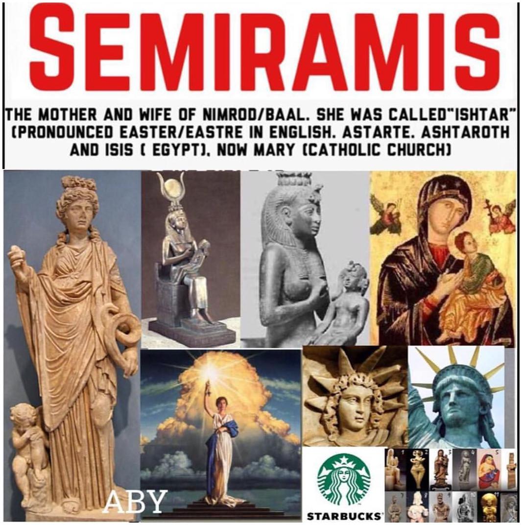 Catholic pagan mother child deity deities Jesus Mary Semiramis Tammuz