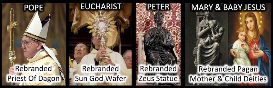 Catholicism rebranded borrowed pagan gods goddesses customs symbols
