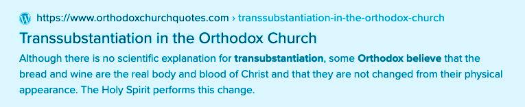 orthodox church communion eucharist transubstantiation views