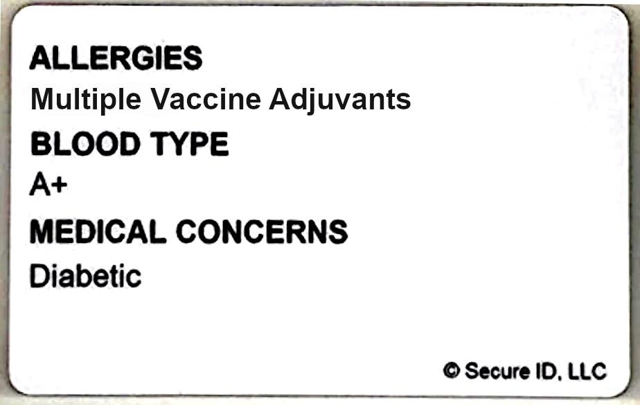 how to get obtain a medical alert ID card back-view