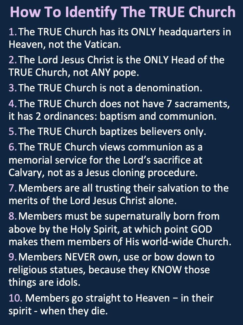 how to identify the true church of the Lord Jesus Christ