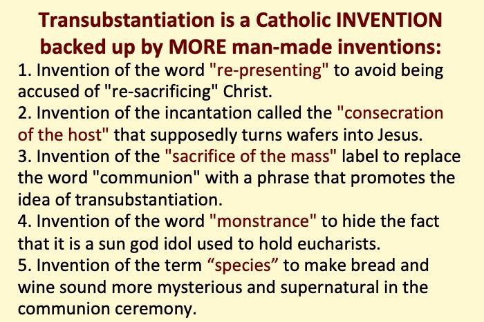 Roman Catholic Church weasel words for worshiping eucharists